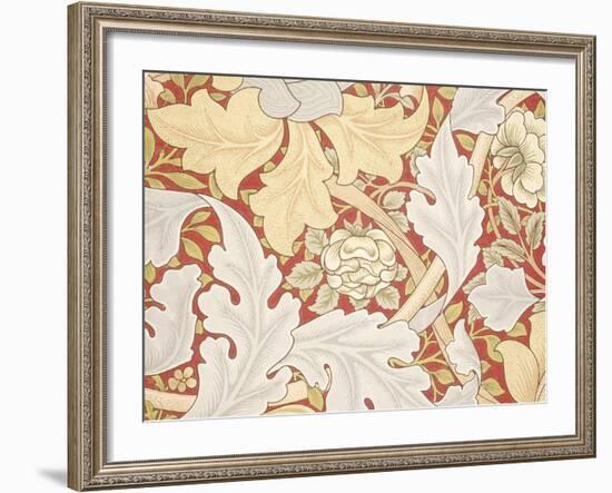 Acanthus Leaves, Wild Rose on Crimson Background, William, Morris-William Morris-Framed Premium Giclee Print