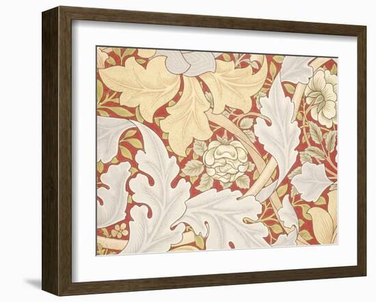 Acanthus Leaves, Wild Rose on Crimson Background, William, Morris-William Morris-Framed Giclee Print