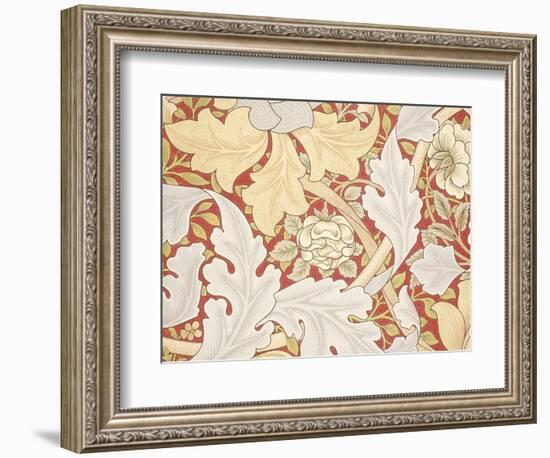 Acanthus Leaves, Wild Rose on Crimson Background, William, Morris-William Morris-Framed Giclee Print