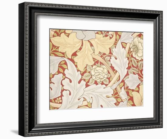 Acanthus Leaves, Wild Rose on Crimson Background, William, Morris-William Morris-Framed Giclee Print