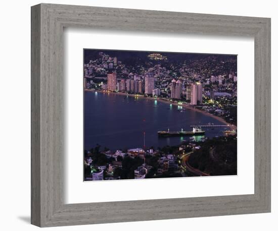 Acapulco Bay and Beach, Acapulco, Mexico-Walter Bibikow-Framed Photographic Print