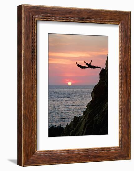 Acapulco Cliff Divers at Sunset-Thom Lang-Framed Photographic Print