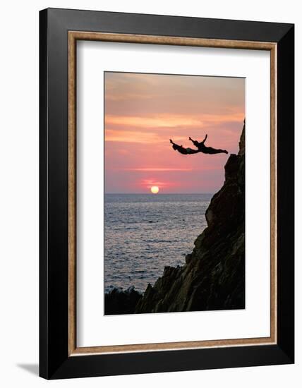 Acapulco Cliff Divers at Sunset-Thom Lang-Framed Photographic Print