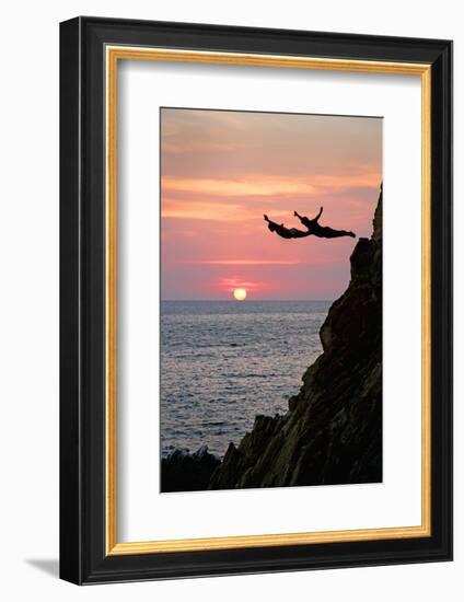 Acapulco Cliff Divers at Sunset-Thom Lang-Framed Photographic Print