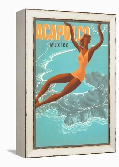 Acapulco, Mexico: Woman and Water-null-Framed Stretched Canvas