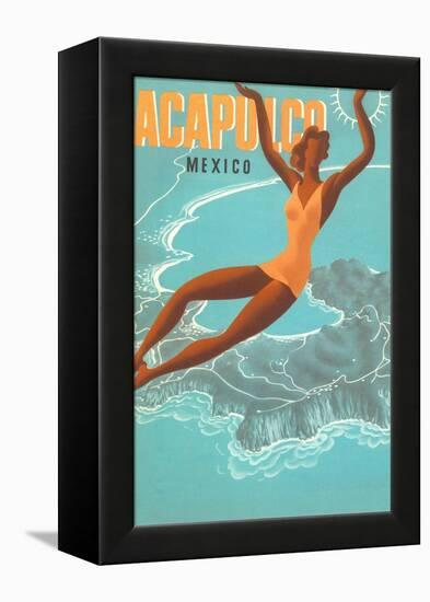 Acapulco, Mexico: Woman and Water-null-Framed Stretched Canvas