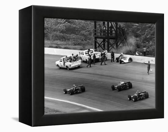 Accident at the Indianapolis 500, Indianapolis, Indiana, USA, 1974-null-Framed Premier Image Canvas