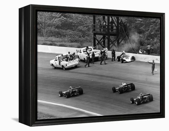 Accident at the Indianapolis 500, Indianapolis, Indiana, USA, 1974-null-Framed Premier Image Canvas