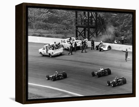Accident at the Indianapolis 500, Indianapolis, Indiana, USA, 1974-null-Framed Premier Image Canvas