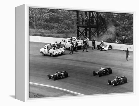 Accident at the Indianapolis 500, Indianapolis, Indiana, USA, 1974-null-Framed Premier Image Canvas