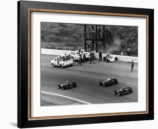 Accident at the Indianapolis 500, Indianapolis, Indiana, USA, 1974-null-Framed Photographic Print