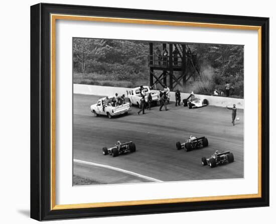 Accident at the Indianapolis 500, Indianapolis, Indiana, USA, 1974-null-Framed Photographic Print