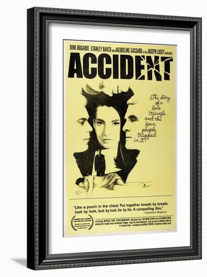 Accident, from Left: Dirk Bogarde, Jacqueline Sassard, Stanley Baker, 1967-null-Framed Art Print