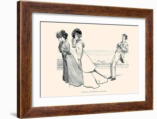 Accident to a Young Man with a Weak Heart-Charles Dana Gibson-Framed Premium Giclee Print