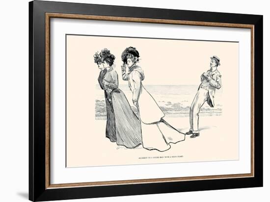 Accident to a Young Man with a Weak Heart-Charles Dana Gibson-Framed Premium Giclee Print