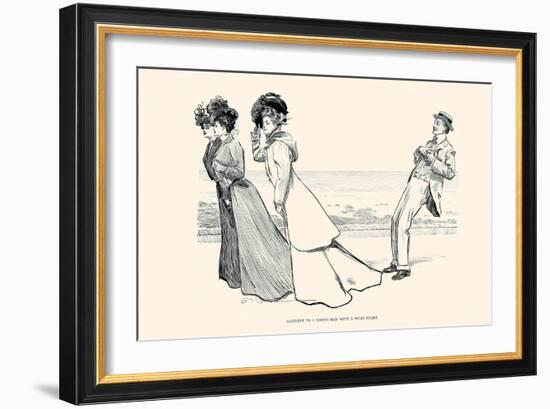 Accident to a Young Man with a Weak Heart-Charles Dana Gibson-Framed Premium Giclee Print