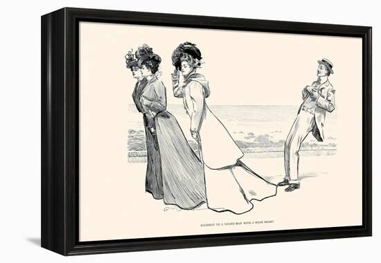 Accident to a Young Man with a Weak Heart-Charles Dana Gibson-Framed Stretched Canvas