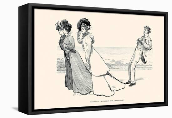 Accident to a Young Man with a Weak Heart-Charles Dana Gibson-Framed Stretched Canvas