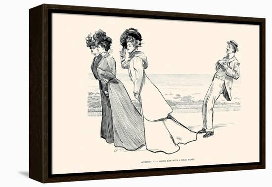 Accident to a Young Man with a Weak Heart-Charles Dana Gibson-Framed Stretched Canvas