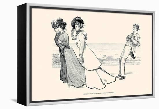 Accident to a Young Man with a Weak Heart-Charles Dana Gibson-Framed Stretched Canvas