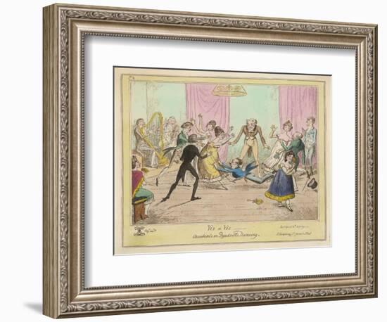 Accidents in Quadrille Dancing Mishaps to Avoid on the Dance Floor-George Cruikshank-Framed Art Print