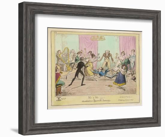 Accidents in Quadrille Dancing Mishaps to Avoid on the Dance Floor-George Cruikshank-Framed Art Print