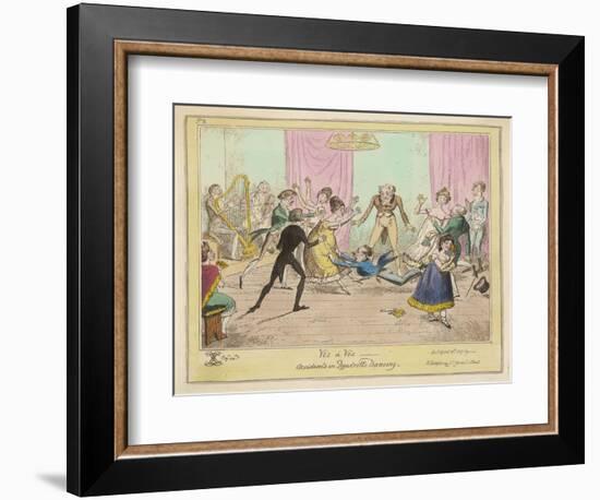 Accidents in Quadrille Dancing Mishaps to Avoid on the Dance Floor-George Cruikshank-Framed Art Print