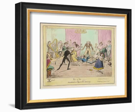 Accidents in Quadrille Dancing Mishaps to Avoid on the Dance Floor-George Cruikshank-Framed Art Print