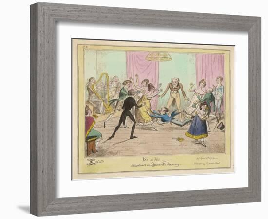 Accidents in Quadrille Dancing Mishaps to Avoid on the Dance Floor-George Cruikshank-Framed Art Print