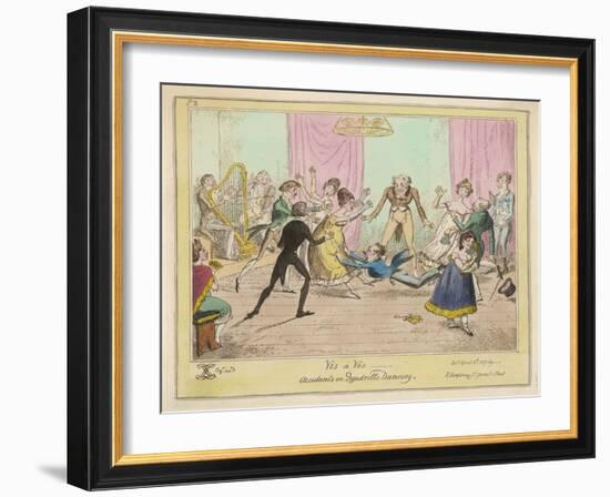 Accidents in Quadrille Dancing Mishaps to Avoid on the Dance Floor-George Cruikshank-Framed Art Print