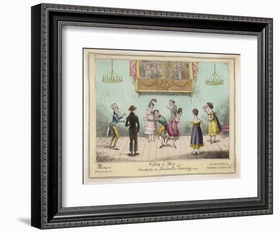 Accidents in Quadrille Dancing Mishaps to Avoid on the Dance Floor-George Cruikshank-Framed Art Print