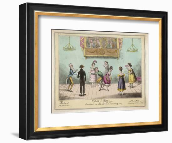 Accidents in Quadrille Dancing Mishaps to Avoid on the Dance Floor-George Cruikshank-Framed Art Print