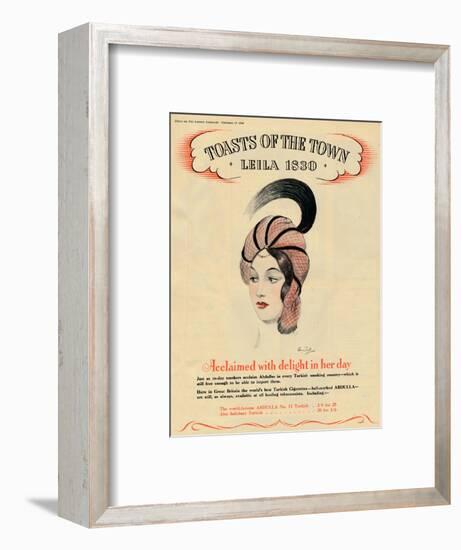 'Acclaimed with delight in her day, Toasts of the Town - Leila 1830', 1940-Unknown-Framed Giclee Print