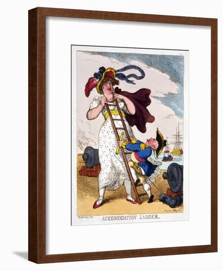Accommodation Ladder, 1811-Thomas Rowlandson-Framed Giclee Print