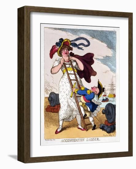 Accommodation Ladder, 1811-Thomas Rowlandson-Framed Giclee Print