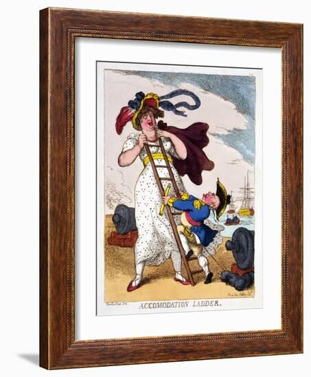 Accommodation Ladder, 1811-Thomas Rowlandson-Framed Giclee Print