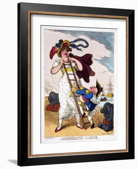 Accommodation Ladder, 1811-Thomas Rowlandson-Framed Giclee Print