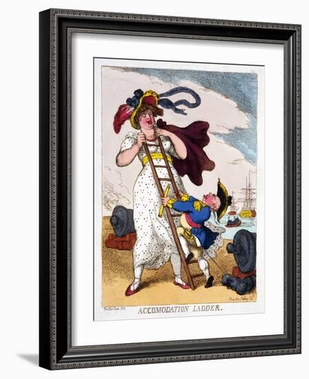 Accommodation Ladder, 1811-Thomas Rowlandson-Framed Giclee Print