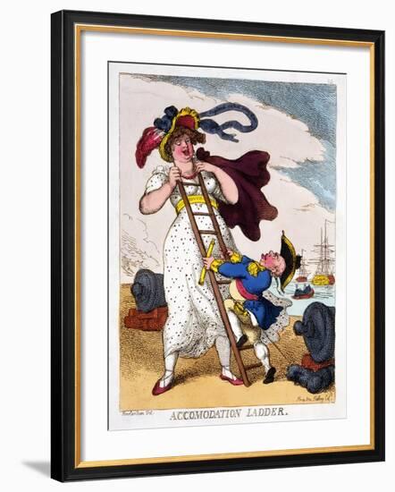 Accommodation Ladder, 1811-Thomas Rowlandson-Framed Giclee Print