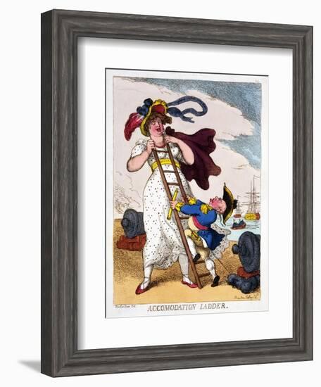 Accommodation Ladder, 1811-Thomas Rowlandson-Framed Giclee Print