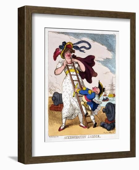 Accommodation Ladder, 1811-Thomas Rowlandson-Framed Giclee Print