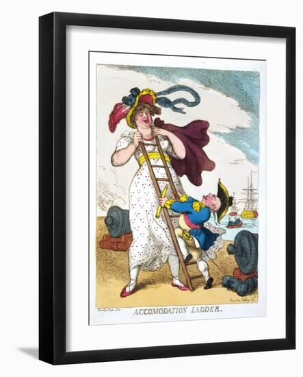 Accomodation Ladder, England, 19th Century-Thomas Rowlandson-Framed Giclee Print