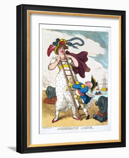 Accomodation Ladder, England, 19th Century-Thomas Rowlandson-Framed Giclee Print