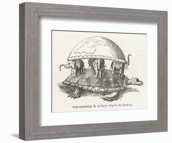 According to Hindu Belief the Earth is Supported on Elephants Standing on a Tortoise-Flammarion-Framed Premium Giclee Print