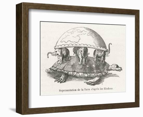 According to Hindu Belief the Earth is Supported on Elephants Standing on a Tortoise-Flammarion-Framed Premium Giclee Print