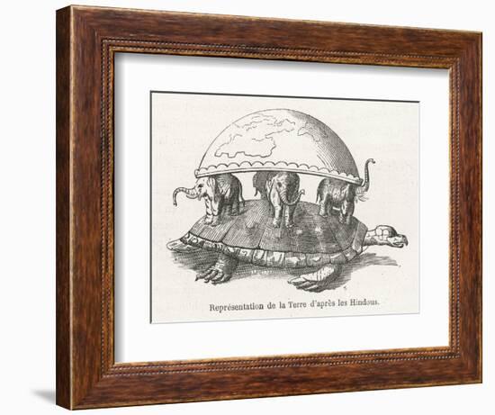 According to Hindu Belief the Earth is Supported on Elephants Standing on a Tortoise-Flammarion-Framed Premium Giclee Print