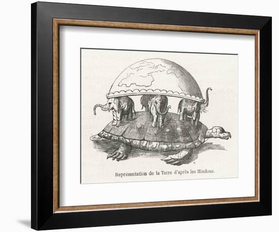 According to Hindu Belief the Earth is Supported on Elephants Standing on a Tortoise-Flammarion-Framed Premium Giclee Print