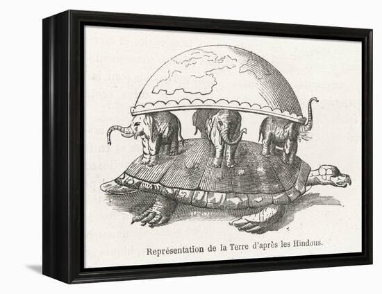 According to Hindu Belief the Earth is Supported on Elephants Standing on a Tortoise-Flammarion-Framed Stretched Canvas