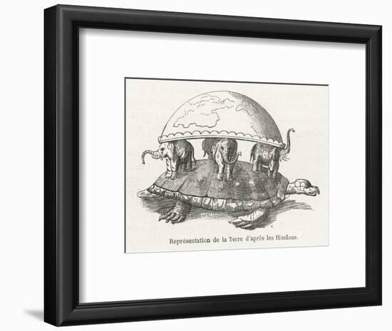 According to Hindu Belief the Earth is Supported on Elephants Standing on a Tortoise-Flammarion-Framed Art Print