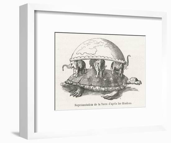 According to Hindu Belief the Earth is Supported on Elephants Standing on a Tortoise-Flammarion-Framed Art Print